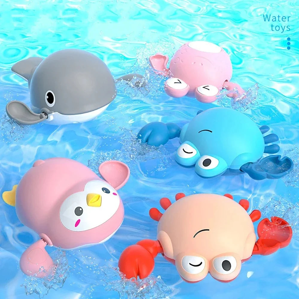 Wind-Up Swimming Animal Bath Toys for Toddlers