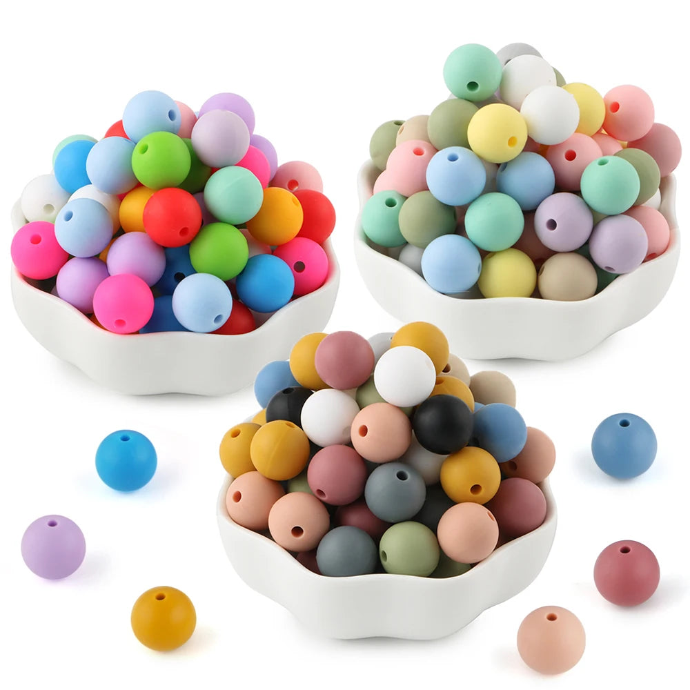 Food-Grade Silicone Beads for Jewelry Making – 3 Sizes