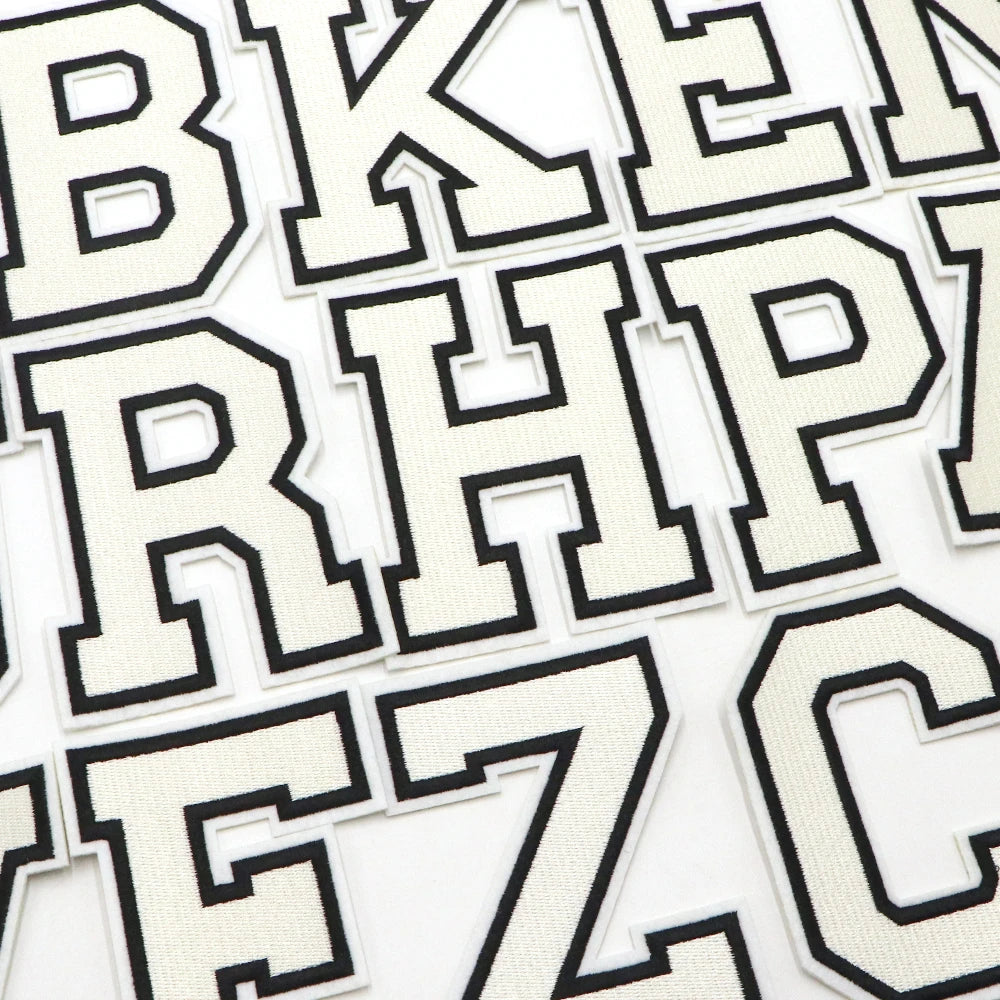Large White Letter Patch for DIY Clothing Customization