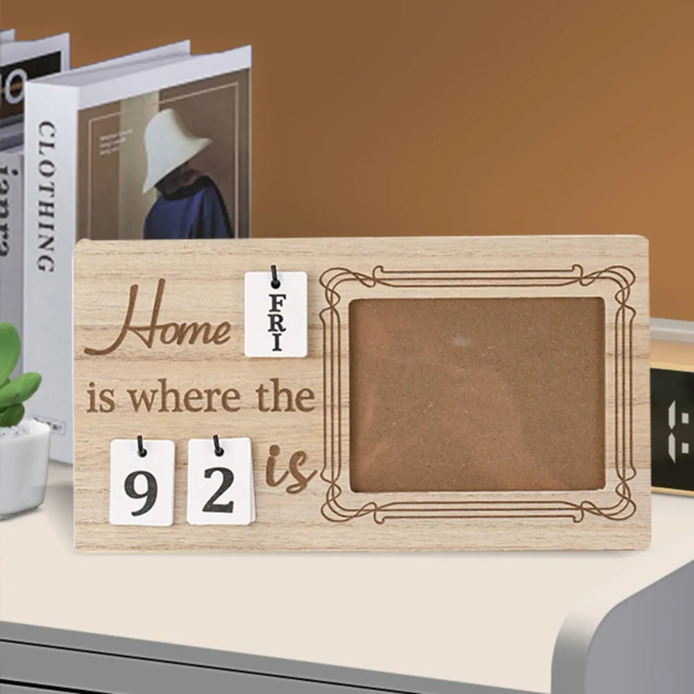 Wooden Pregnancy Countdown Picture Frame with Ultrasound Slot
