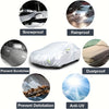 All-weather car cover protecting an SUV or sedan from snow, rain, dust, scratches, defoilation, and UV rays.