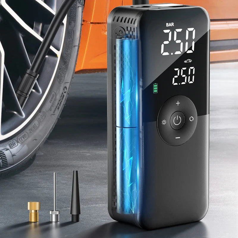 Rechargeable Cordless Tire Inflator with Digital Display