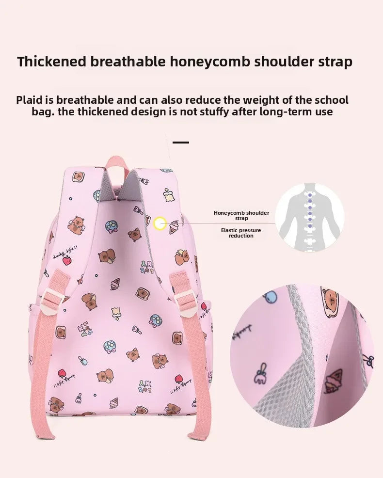 Capybara Cartoon Backpack Set for Kids