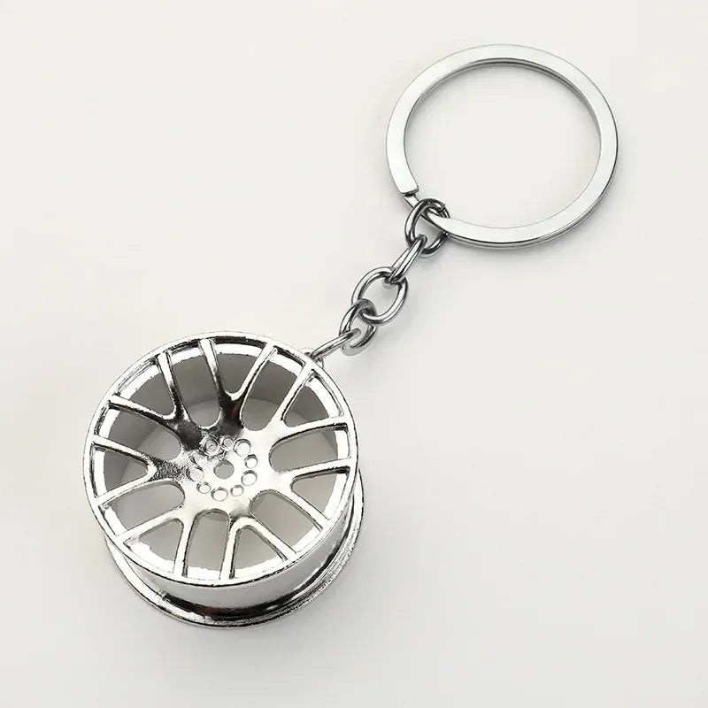 Gearbox Keychain with Turbo Hub and Brake Disc Pendant
