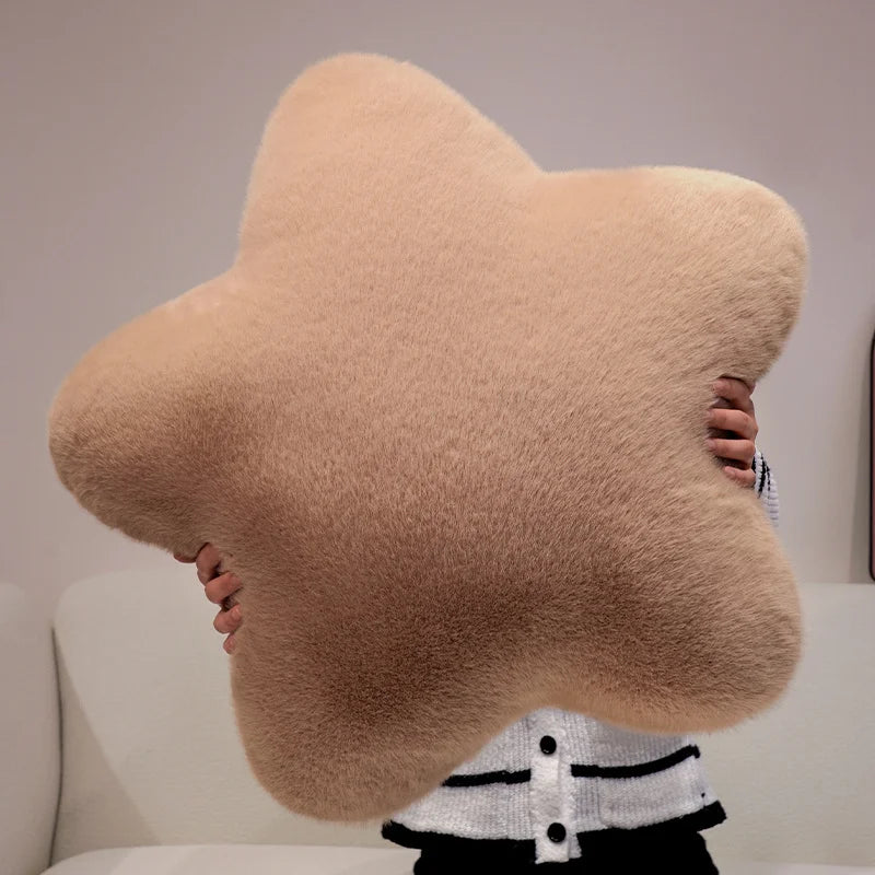 Star Shaped Plush Throw Pillow for Couch, Bed, and Floor