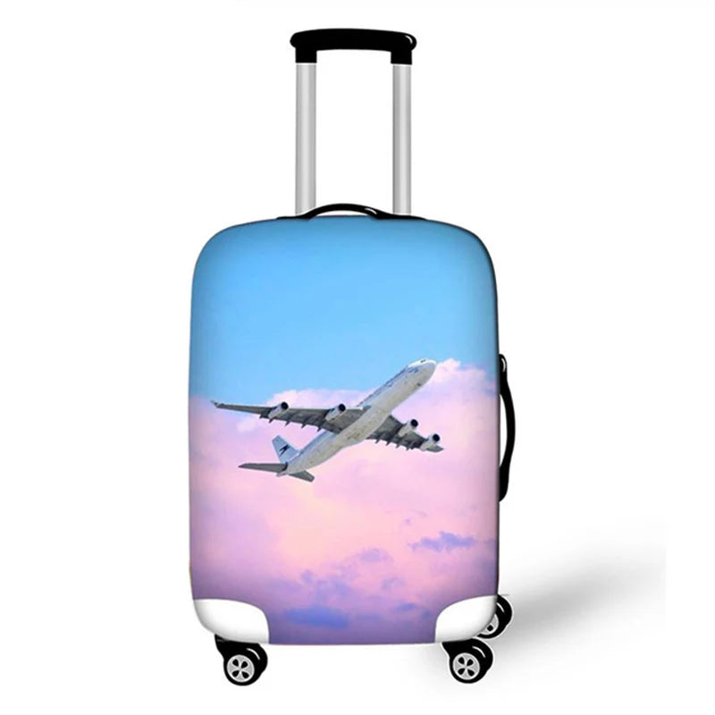 Elastic Aircraft Print Luggage Protector Cover