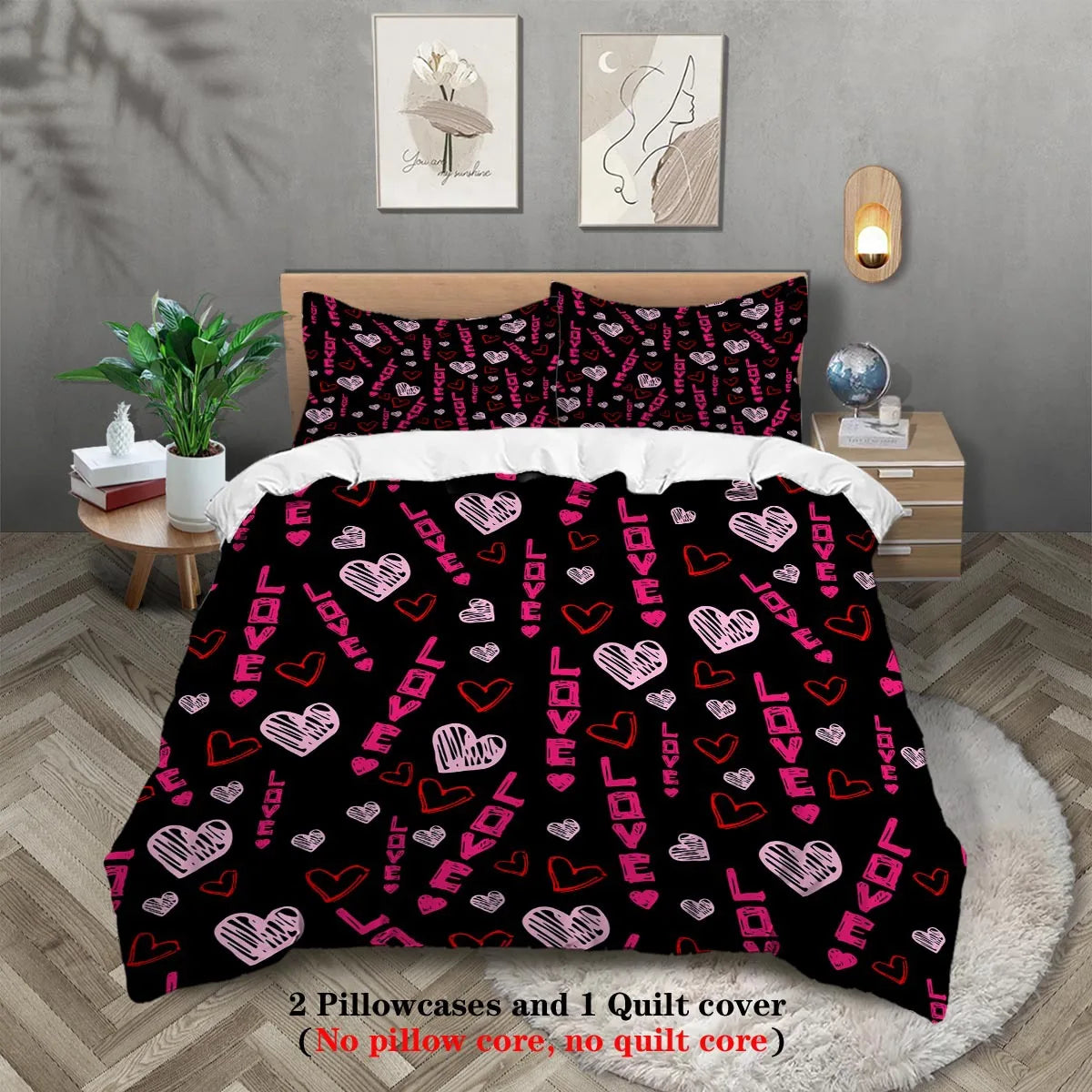 3-Piece Microfiber Comforter Set with Duvet Cover and Pillowcases