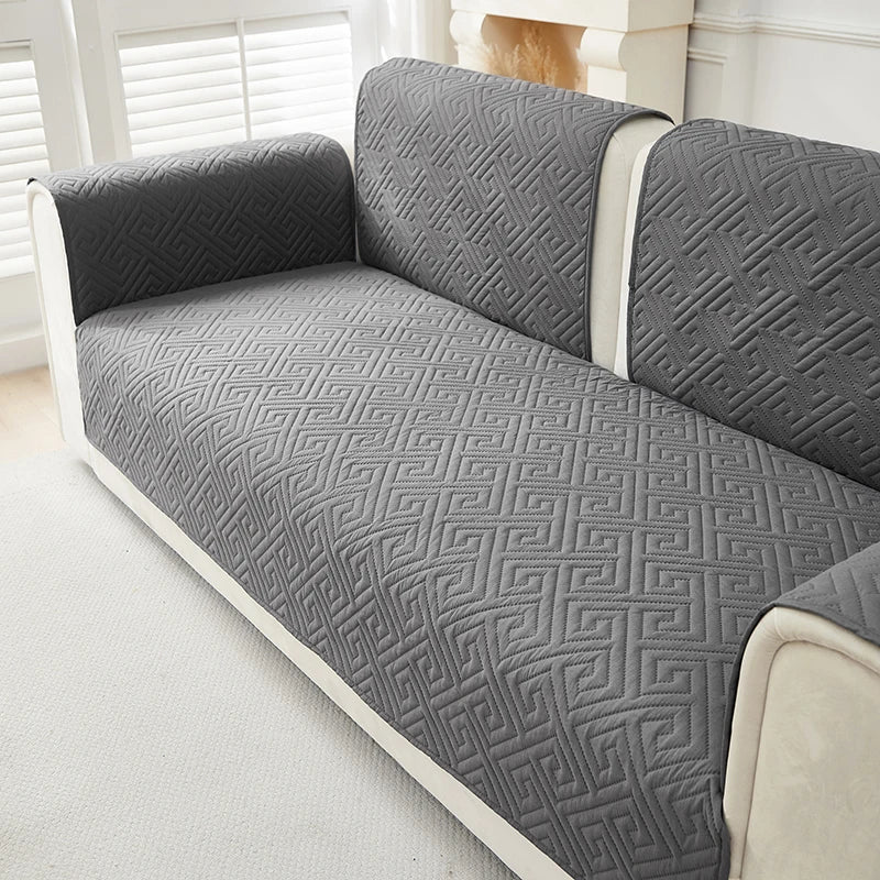 Geometric Quilted Sofa Cover – Soft, Stretchable Protection for Any Seat