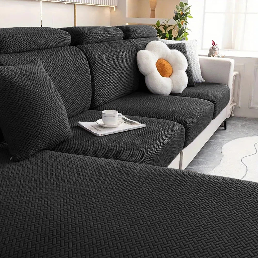 Jacquard Sofa Seat Cushion Cover – Removable & Non-Slip