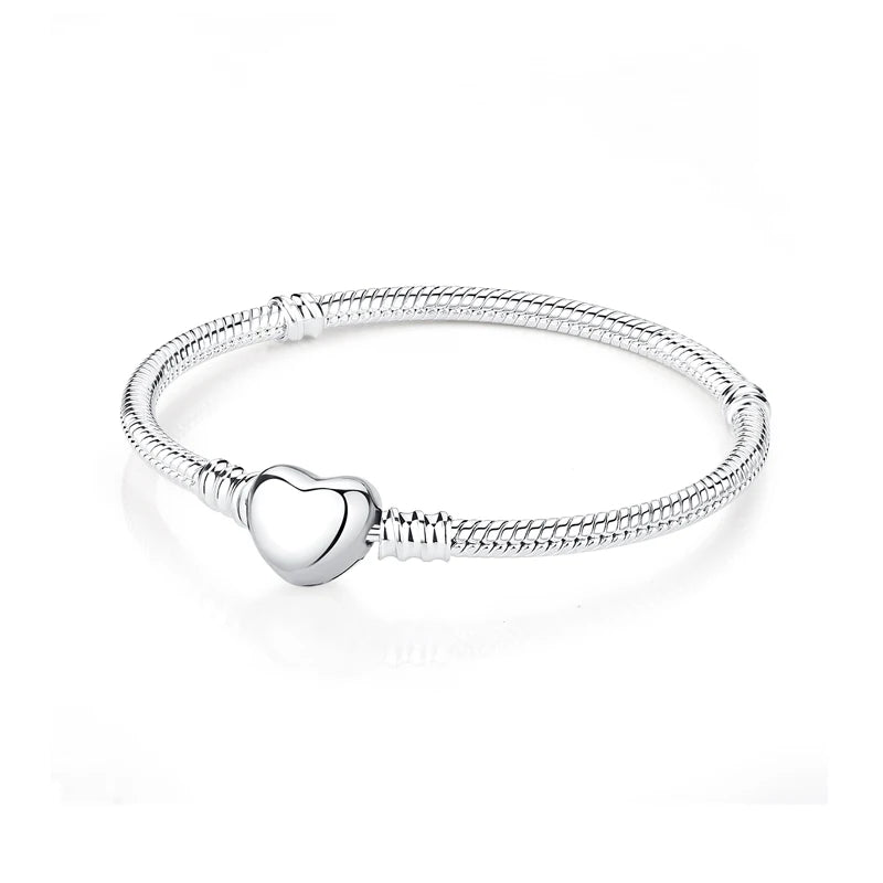 925 Sterling Silver Heart Charm Bracelet