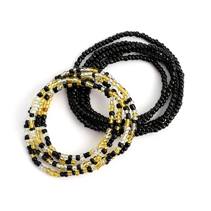 Colorful Elastic Belly Bead Chain Set for Women