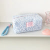 Leopard Print Plush Makeup Bag with Carry Handle