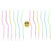 Spiral Birthday Cake Candles, Set of 6 Long Thin Decorative Candles for Cakes and Desserts