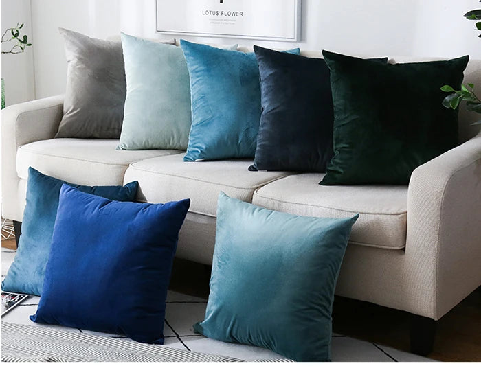 Velvet Throw Pillow Cover for Sofa and Bed Decor