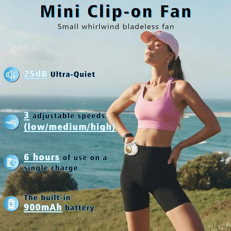 Portable Clip-On Mini Fan with 3 Speed Settings