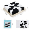 Wooden Geometric Shape Puzzle Blocks with Pattern Cards - Educational Logic Game for Kids