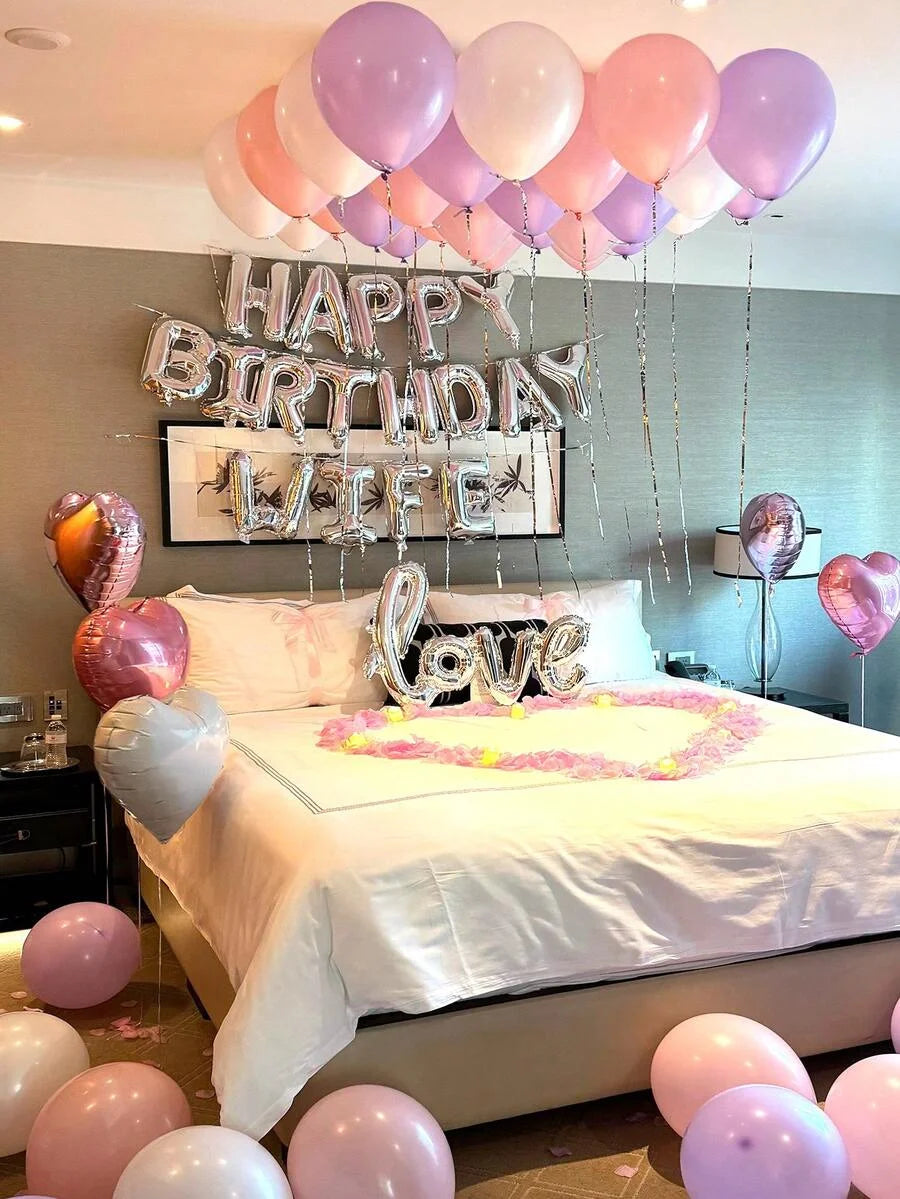 Happy Birthday Foil Balloon Set with Banner