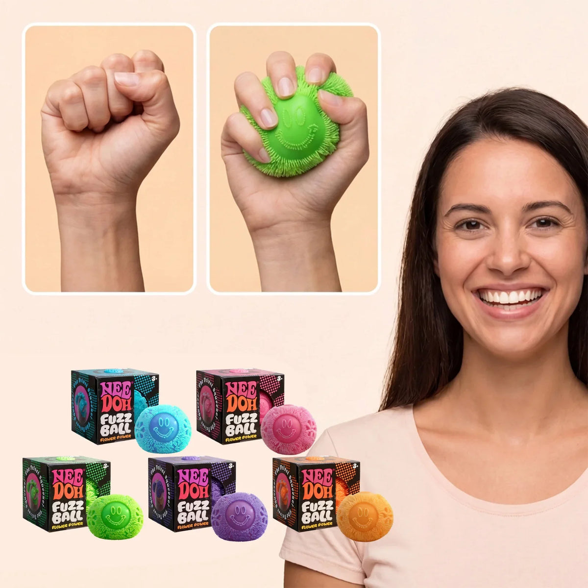Nee Doh Fuzz Ball Stress Relief Toy