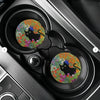 Decorative Cat Flower Car Cup Holder Mat Set
