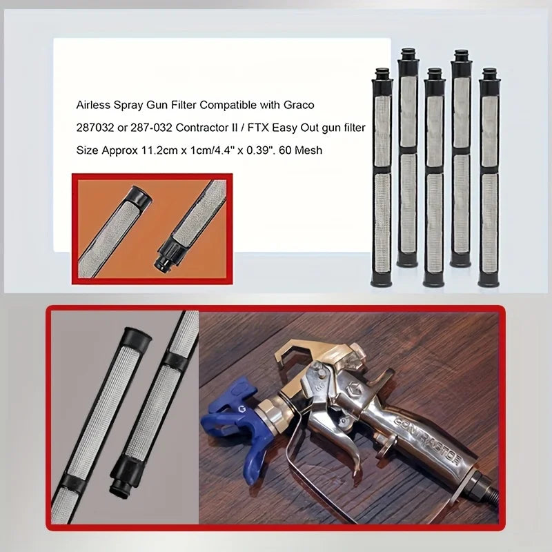 Set mit Metallfilter und Airless-Sprühpistole