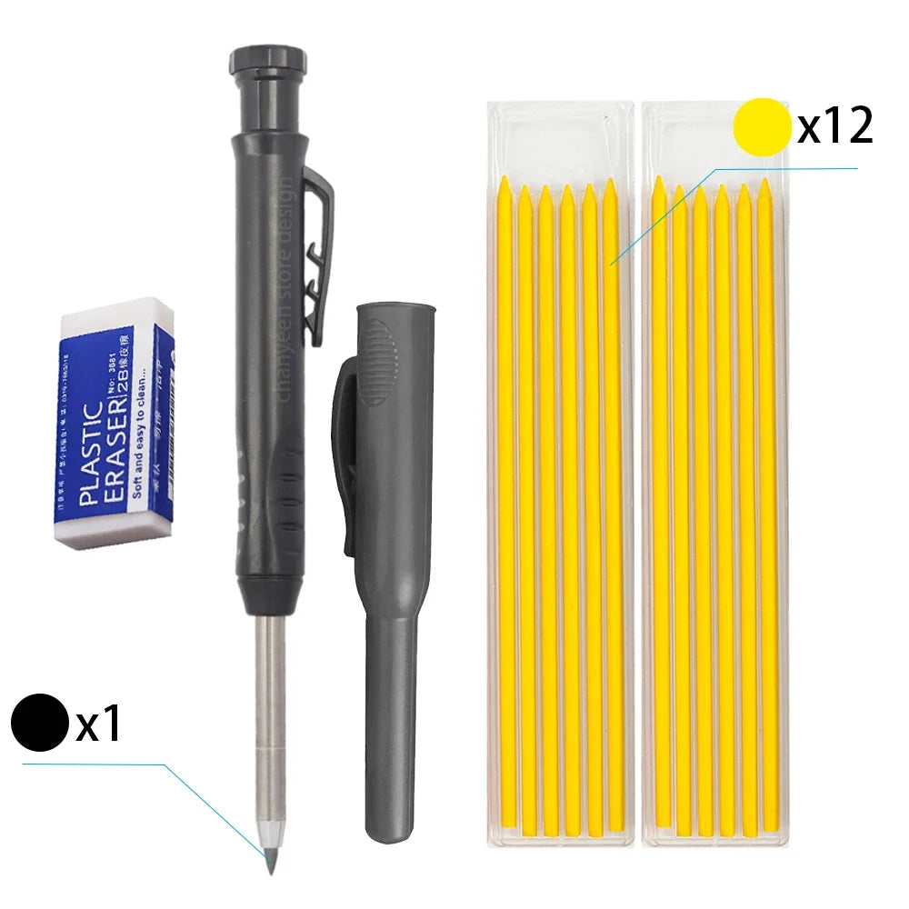 Precision Carpenter's Mechanical Pencil with Integrated Sharpener