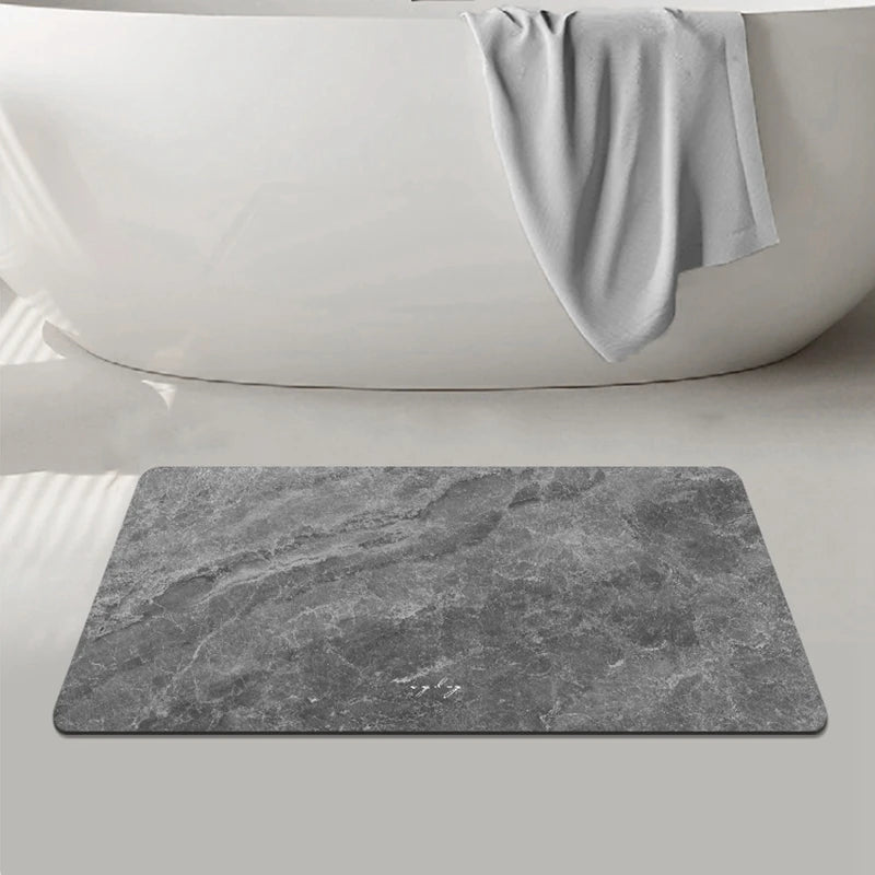 Ultra-Absorbent Diatomite Bath Mat with Non-Slip Rubber Base