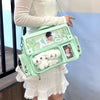 Y2K Transparent Pocket Crossbody Bag with DIY Badge Display