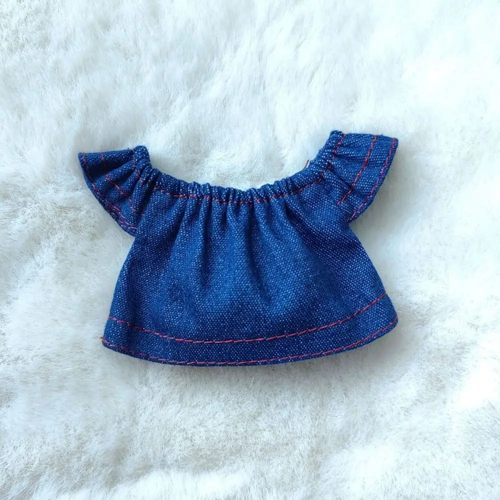 Fashion Doll Clothes Set for 10cm Cotton Dolls – Multi-Style Jeans & Tops