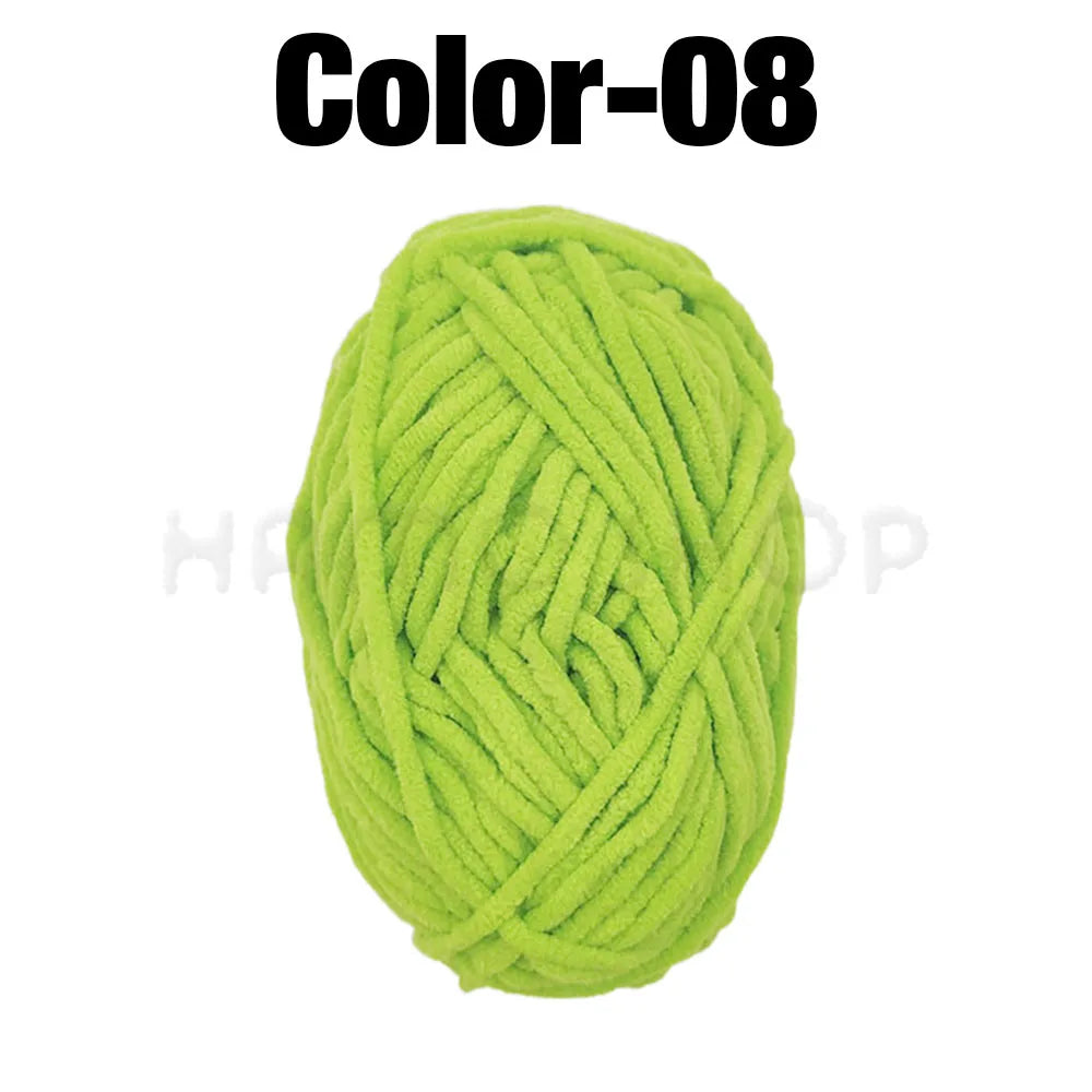 Soft Velvet Chenille Yarn for Knitting and Crochet – 2 Rolls