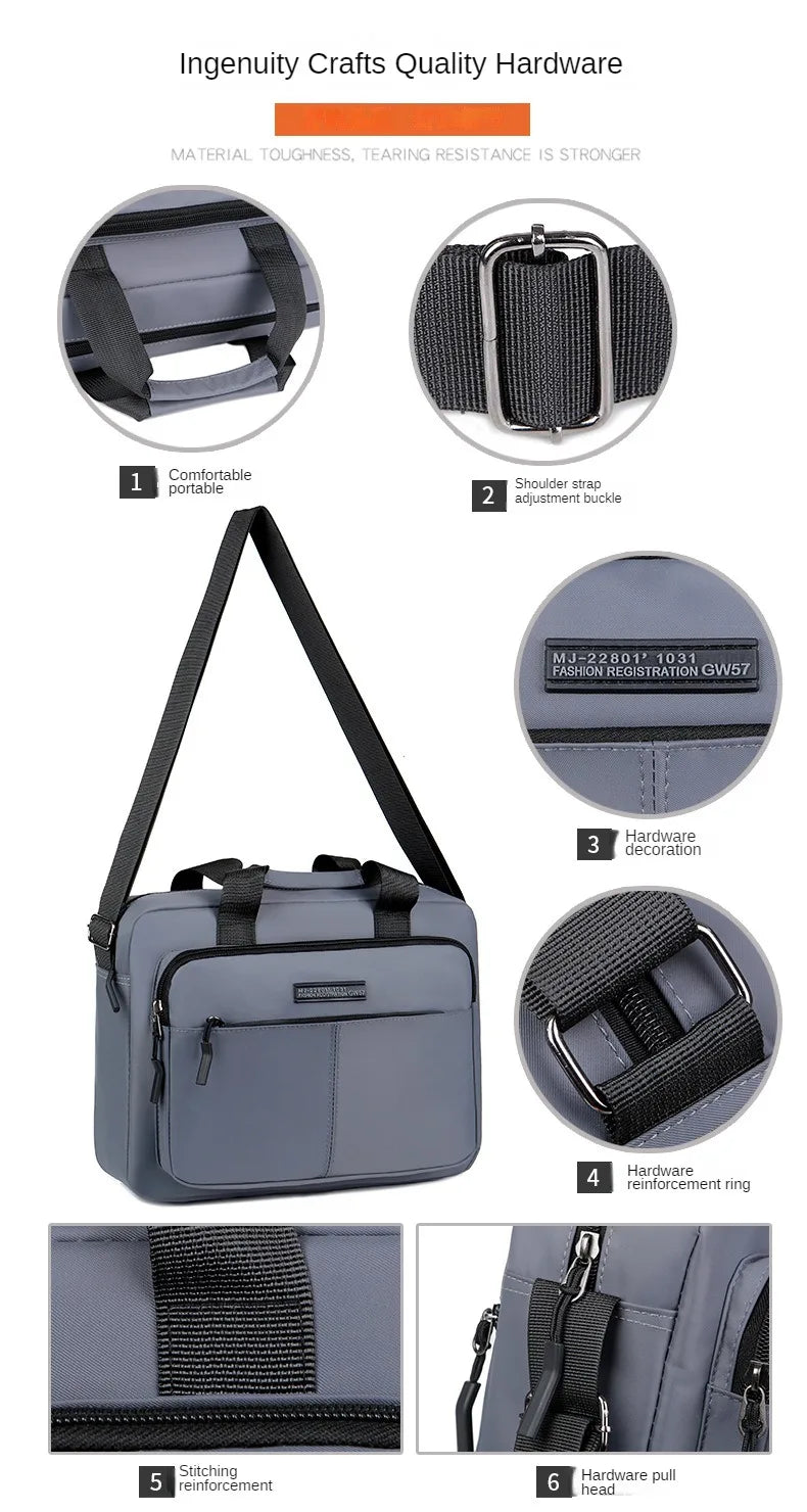 Large-Capacity Men's Messenger Bag with A4 Compatibility
