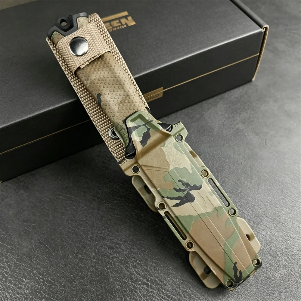 Full Tang Fixed Blade Knife with Ergonomic Rubber Handle