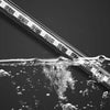 A glass tube of LED light strips is shown being dipped into water, creating a splash effect.