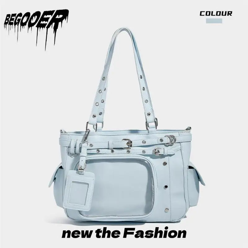 Gradient Color Otaku Crossbody Bag with Clear Pin Display Window