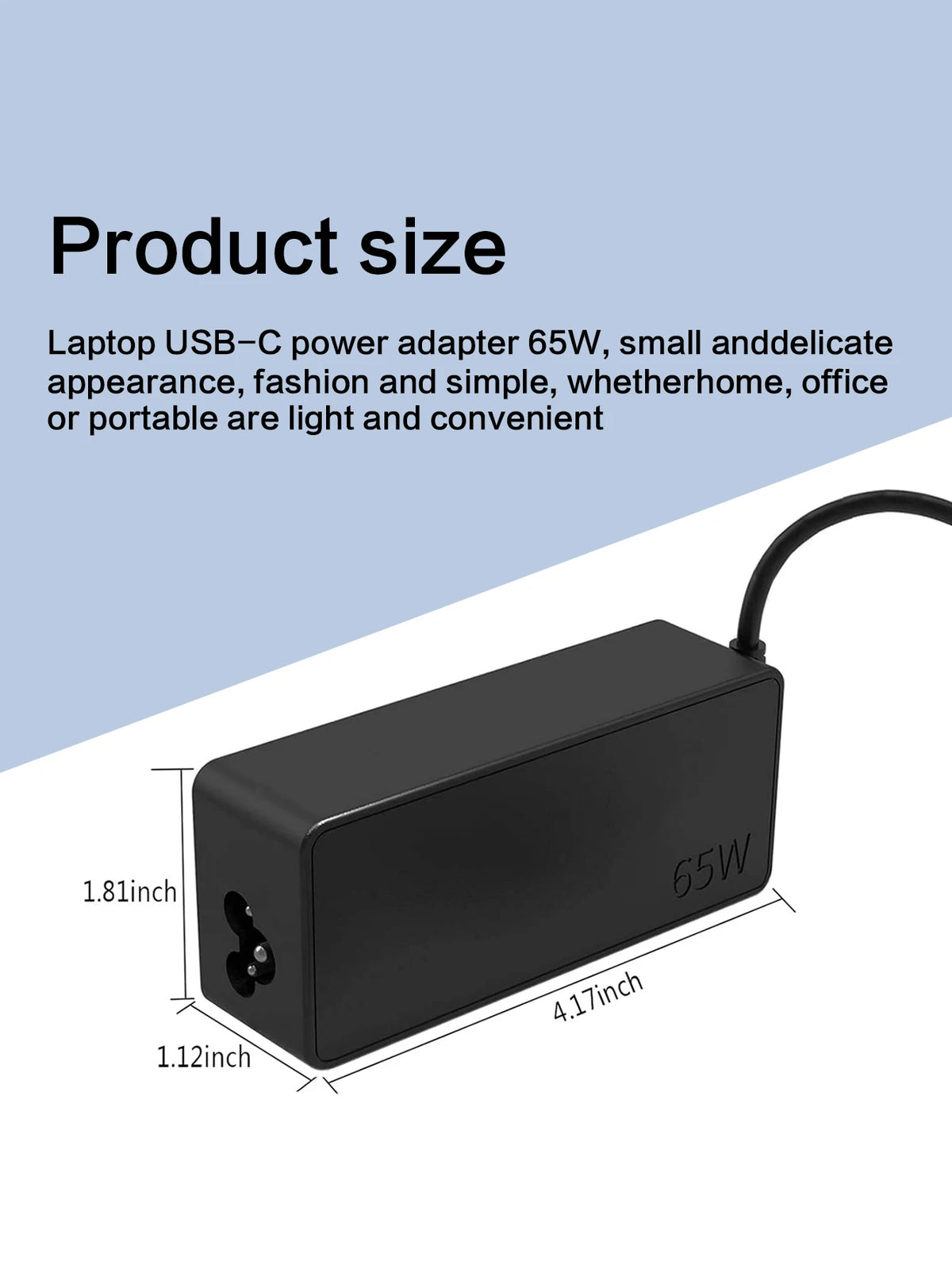 65W USB-C Fast Charger for Laptops and Chromebooks