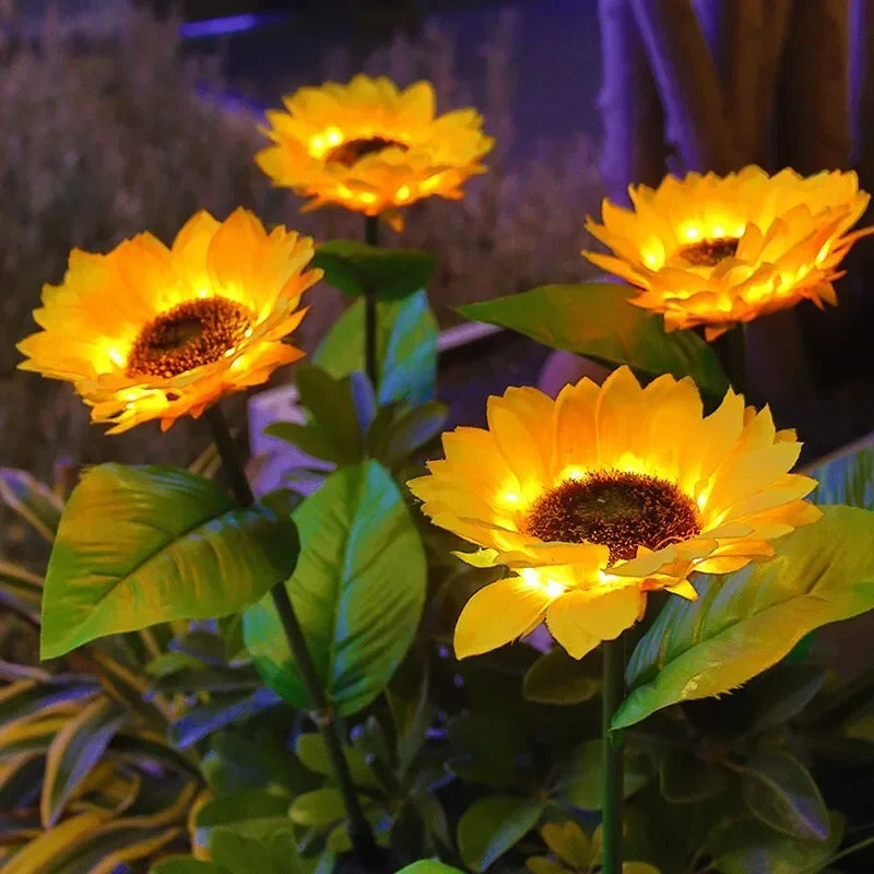 Solar-Powered Sunflower Garden Lights
