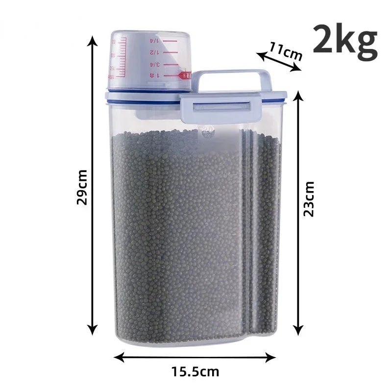 Airtight Pet Food Storage Container with Measuring Cup