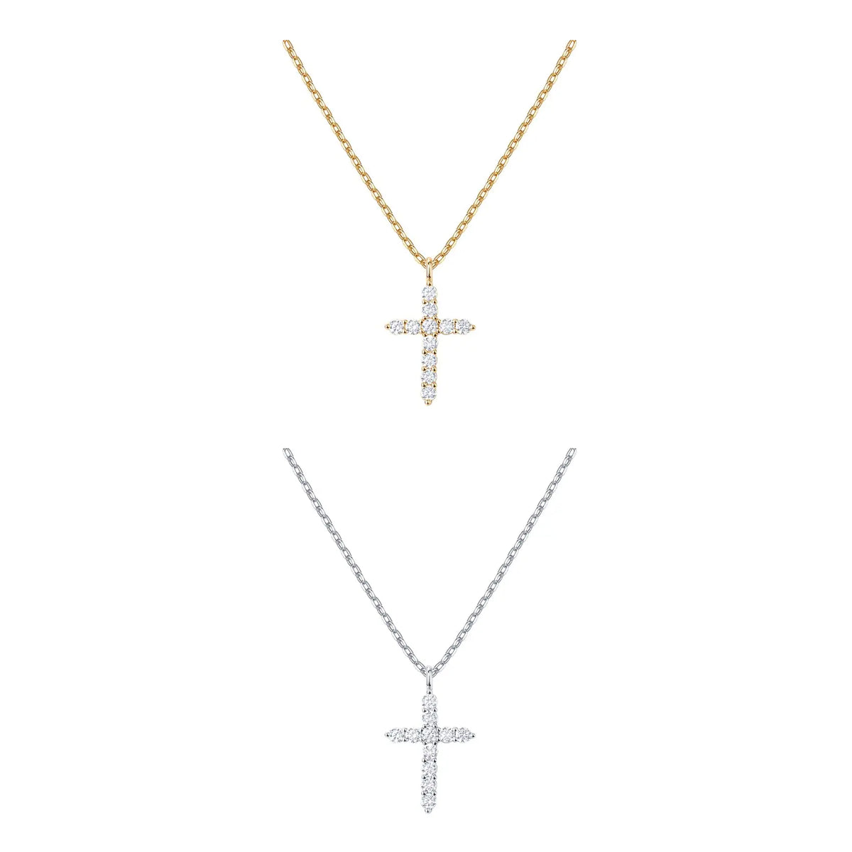 Collier Croix en Or 14K Plaqué pour Femmes