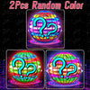 Two glowing, colorful orbs with question marks are displayed against a dark background.
