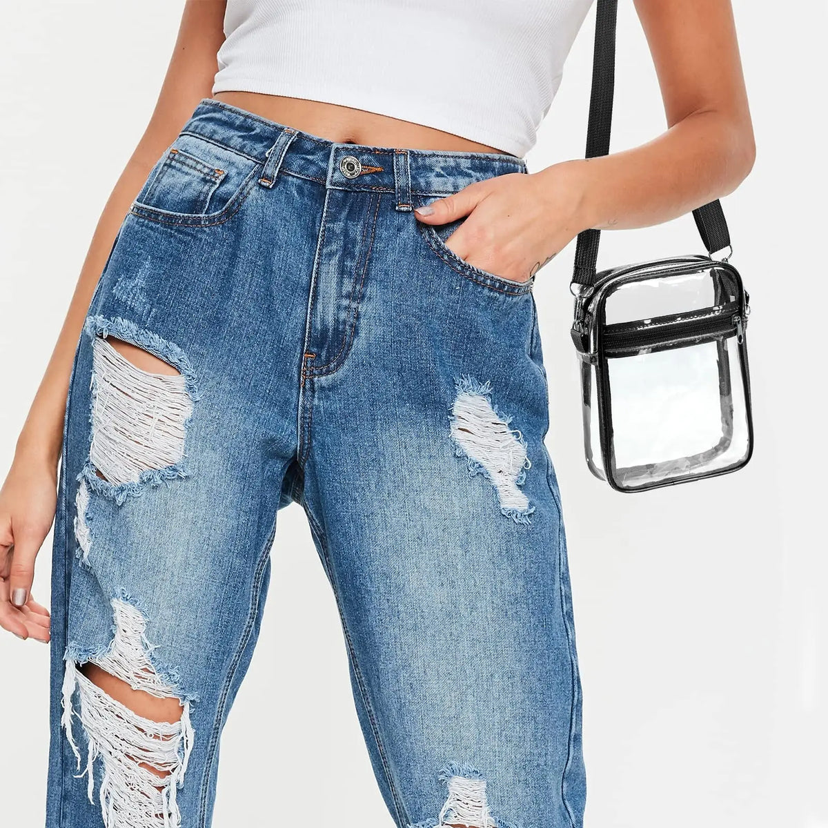 Clear Crossbody Bag – Stadium Approved Transparent PVC Purse