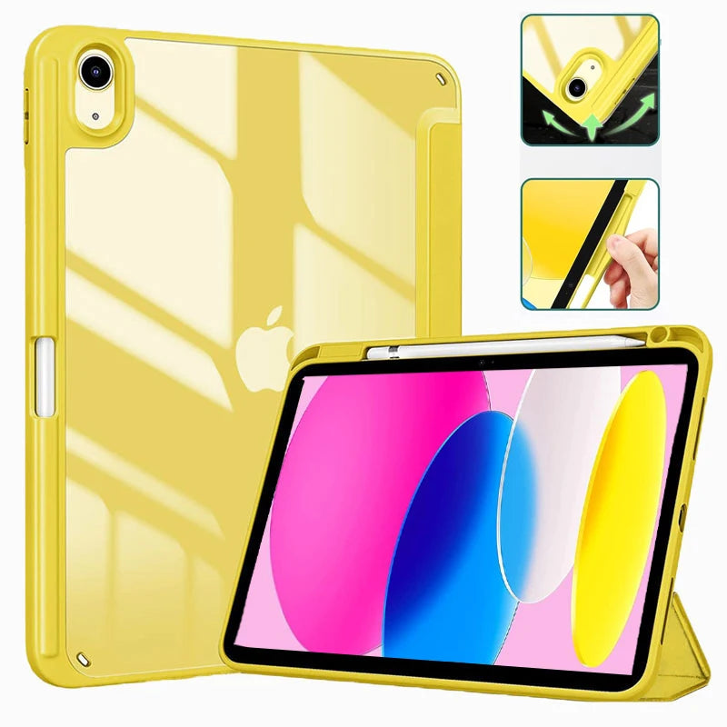 Slim Hybrid iPad Case with Pencil Holder and Tri-Fold Stand