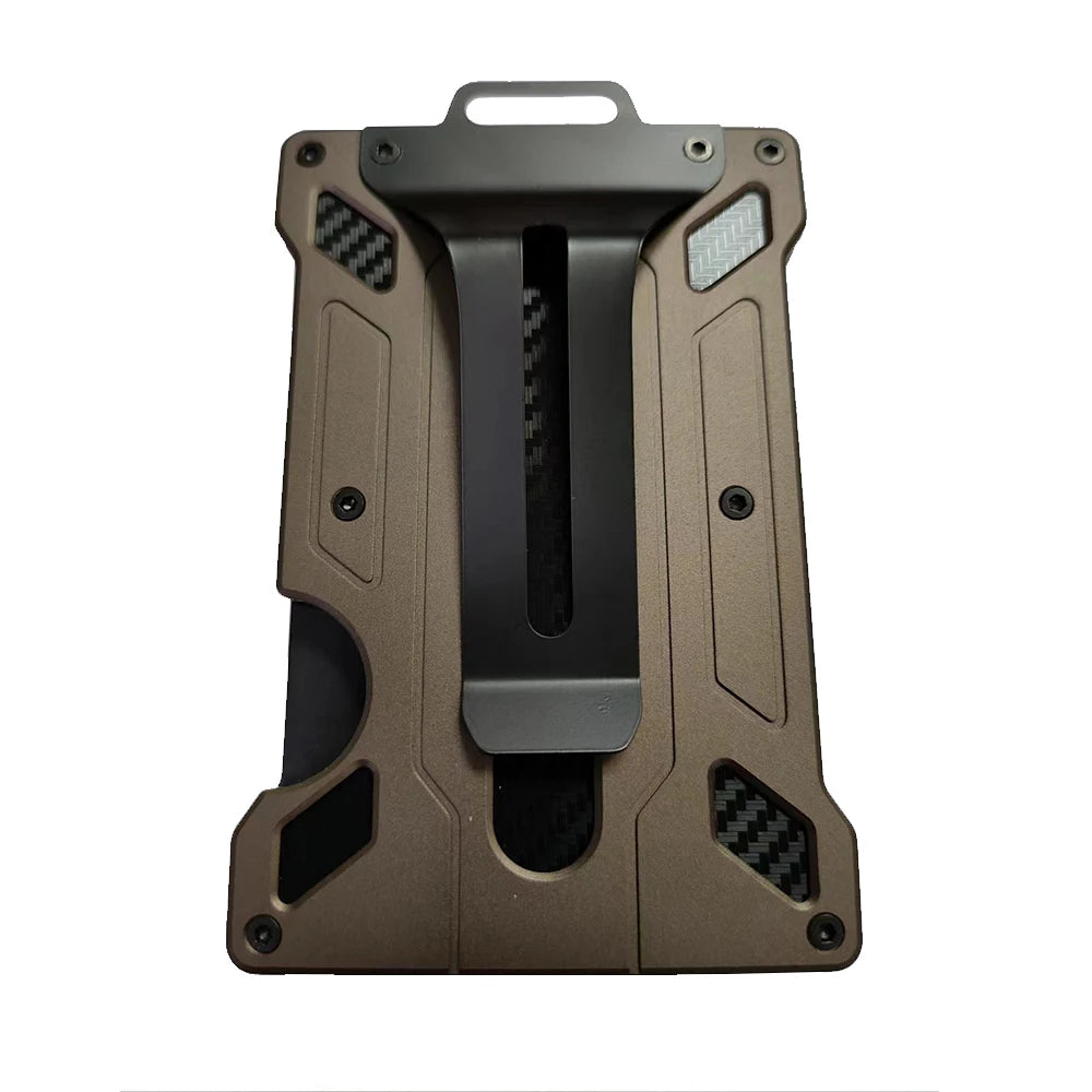 Slim Aluminum RFID Blocking Wallet with ID Window and Money Clip