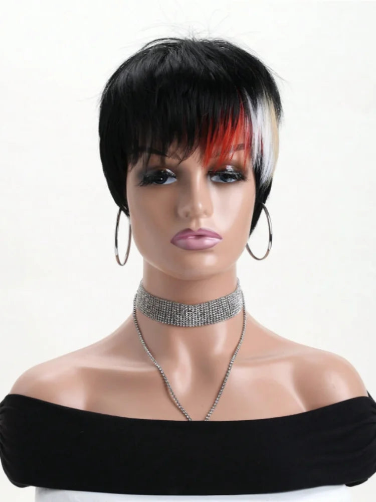 26 Zoll Kinky Straight Menschliches Haar Perücke