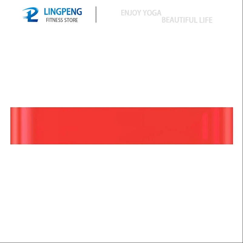 A solid red resistance loop band for legs and glutes.
