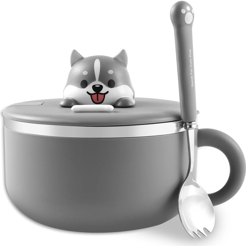 Insulated 1200ml Ramen Bowl with Lid and Utensils