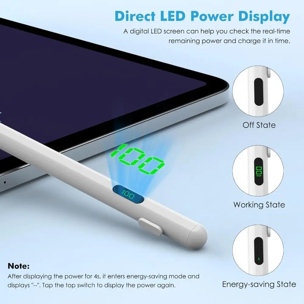 Universal Active Stylus Pen with LED Power Display