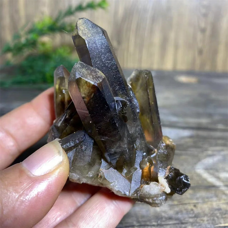 Natural Citrine & Smoke Quartz Crystal Cluster
