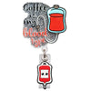 Heart Shape Glitter Acrylic Retractable Badge Reel with Crocodile Clip