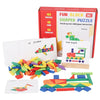 Wooden Shape Matching Puzzle Set with 102 Blocks and 48 Cards