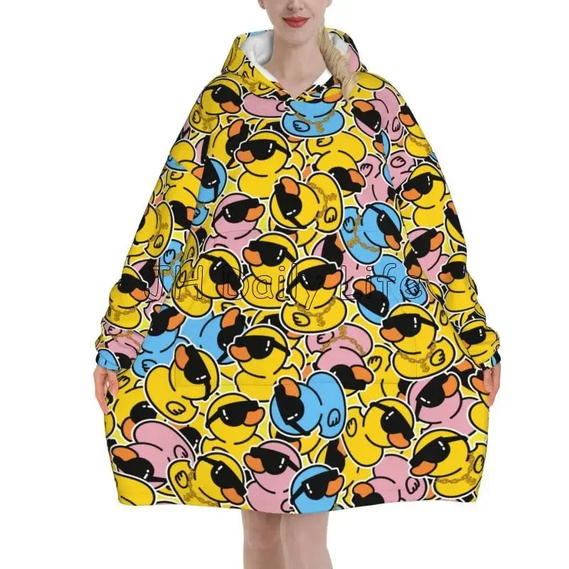 Veste/Pyjama-Plaid Canard Cartoon Oversize