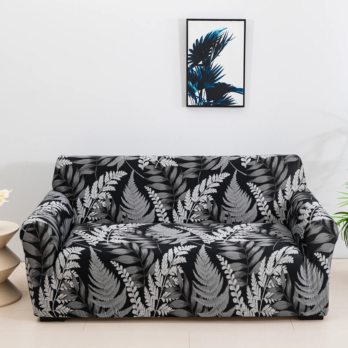 Floral Print Stretch Sofa Cover with Elastic Edge